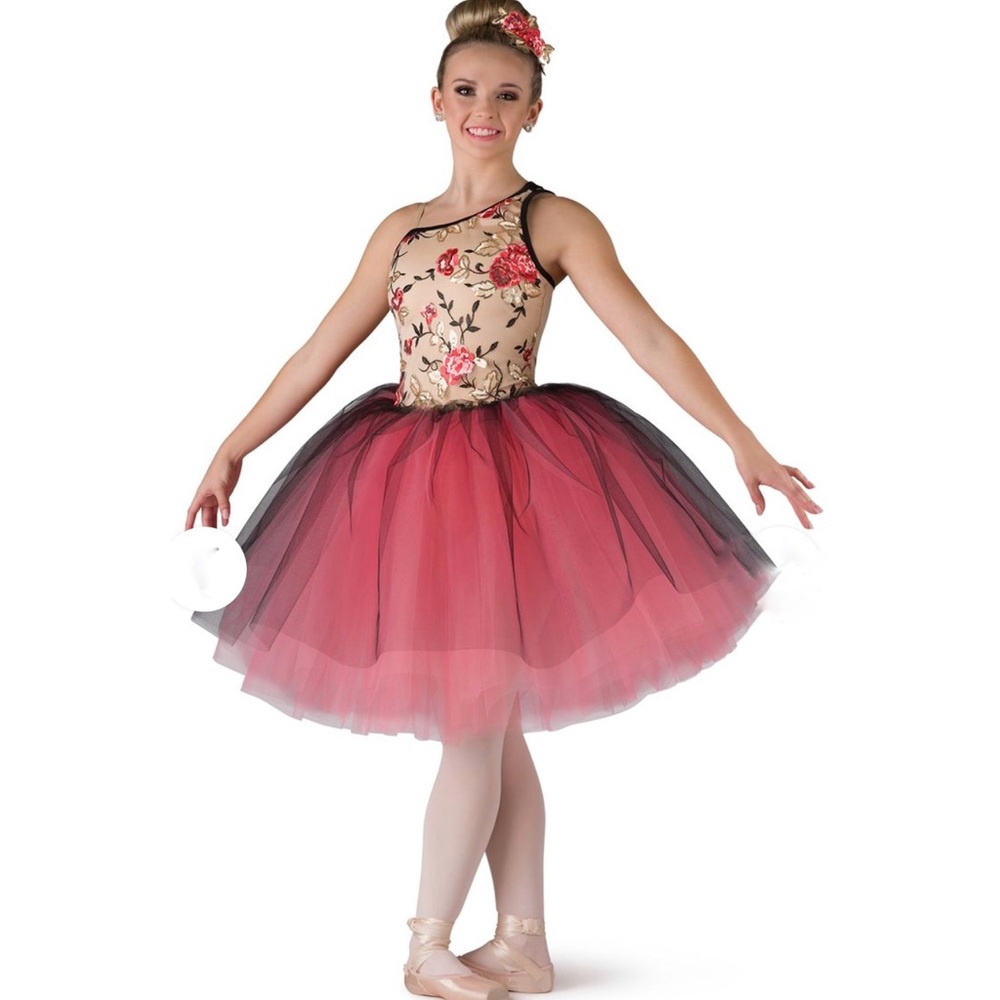 Costume Gallery | All For You Asymmetrical Floral Ballet Tutu Black Coral, LC